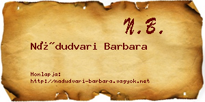 Nádudvari Barbara névjegykártya